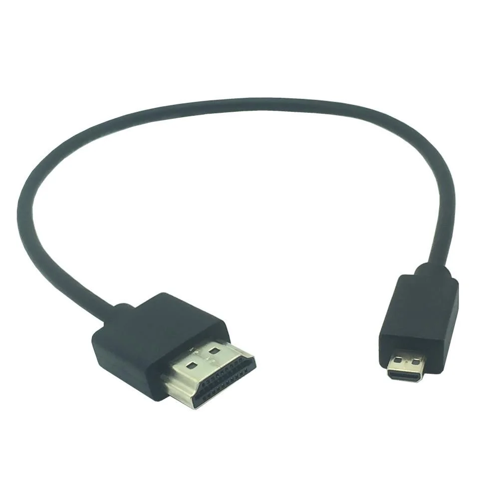 Cable Micro HDTV dorado tipo A tipo D 2k * 4k hd @ 60hz HDTV A Micro HD Cable 0,3 M 0,6 M 1M OD 3,0mm