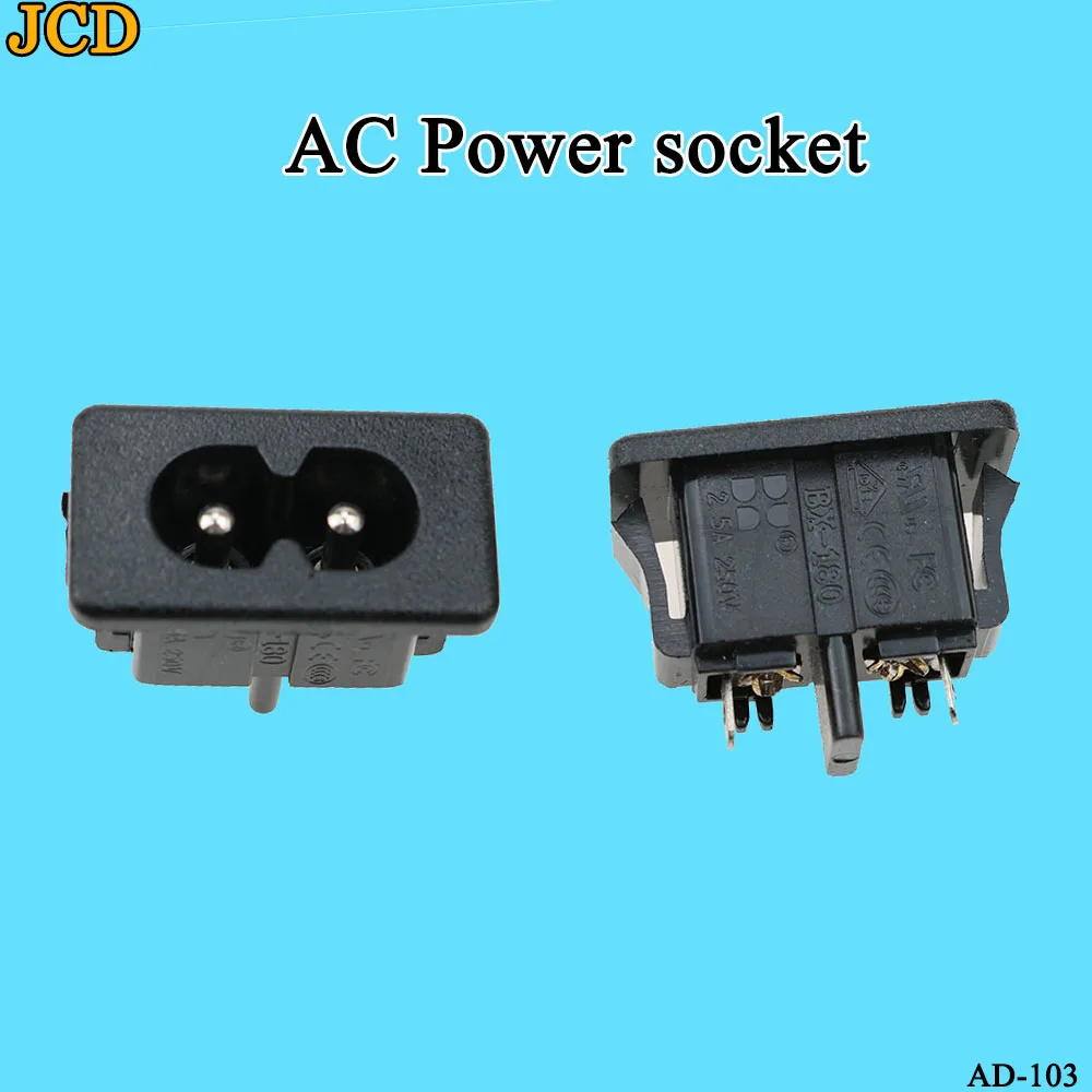 JCD-AC-14 AC 250V 2,5a macho, 2 pines, toma de entrada de energía IEC320 C14, Panel de enchufe integrado - imagen 3
