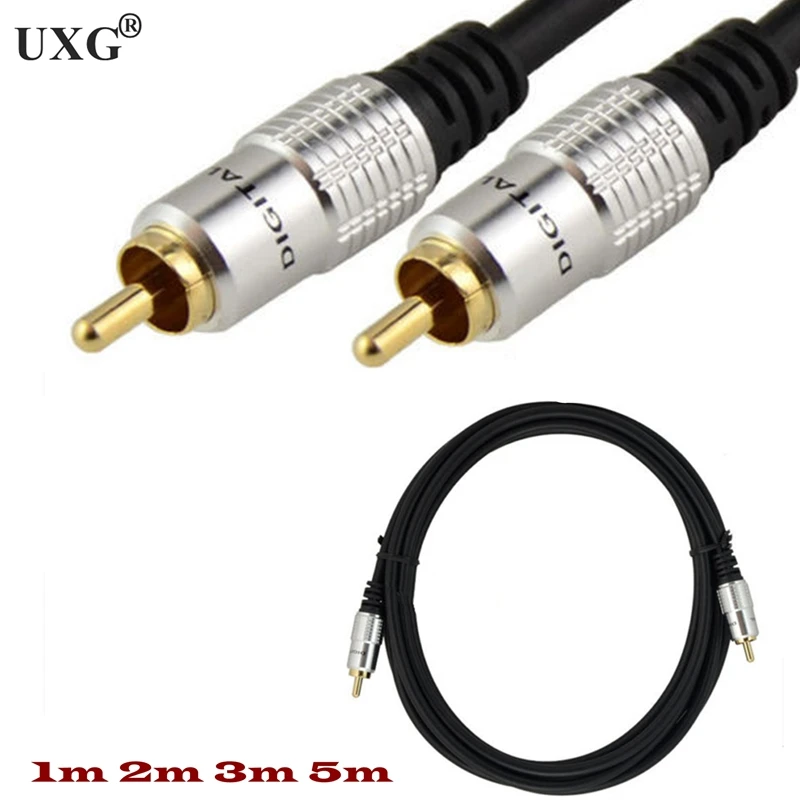 Cable RCA a RCA, Cable Coaxial de Audio y vídeo, conector RCA Digital estéreo para amplificador de TV, DVD, Subwoofer Hifi, 1m, 2m, 3m, 5m