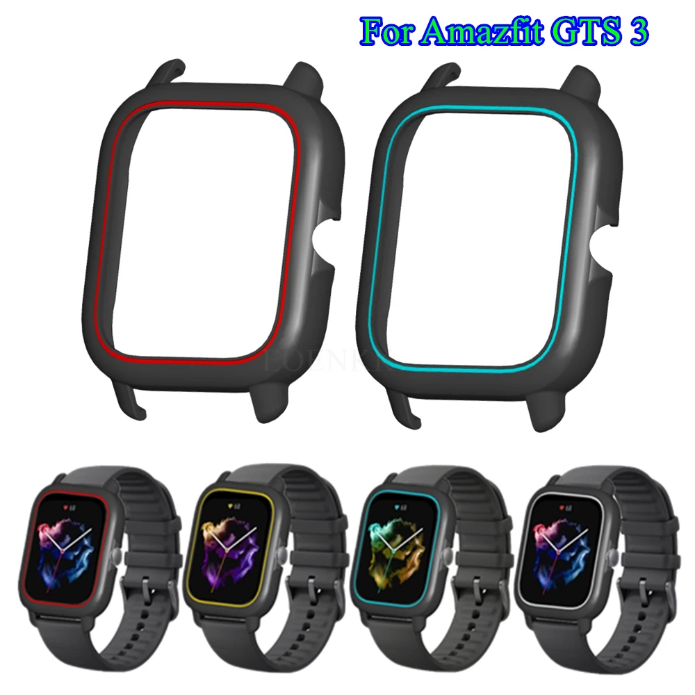 Funda protectora de plástico para Xiaomi Huami Amazfit GTS 3, marco Protector, parachoques, accesorio para reloj inteligente