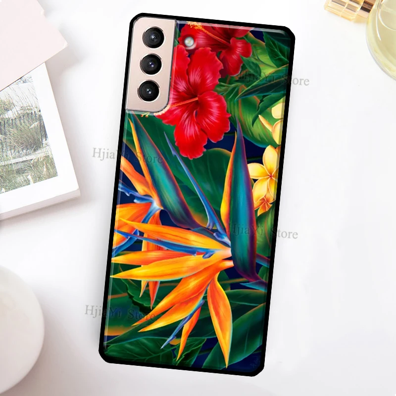 Funda de pájaros Hawaianos para Samsung Galaxy S21 Ultra Note 20, Note 10, S8, S9, S10, S22 Plus, S20 FE - imagen 3