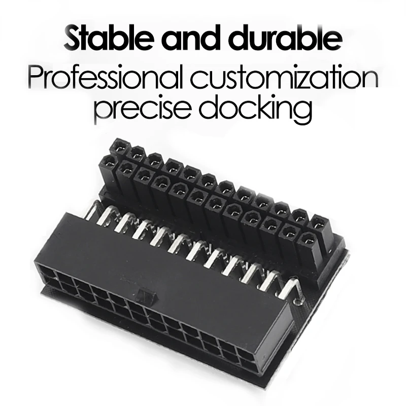 UTHAI DIY accesorios de computadora cableado placa base de computadora fuente de alimentación ATX 24P giro 90 grados conector cabezal de dirección - imagen 2