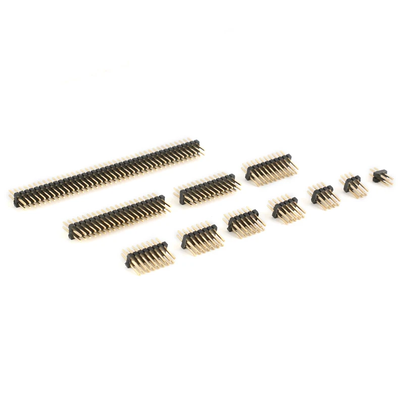 10 Uds. Cabezal de Pin de separación macho de doble fila de paso de 1,27mm 2*2/3/4/5/6/7/8/10/12/15/20/25/30/40/50 pines tira de conector de placa PCB - imagen 3