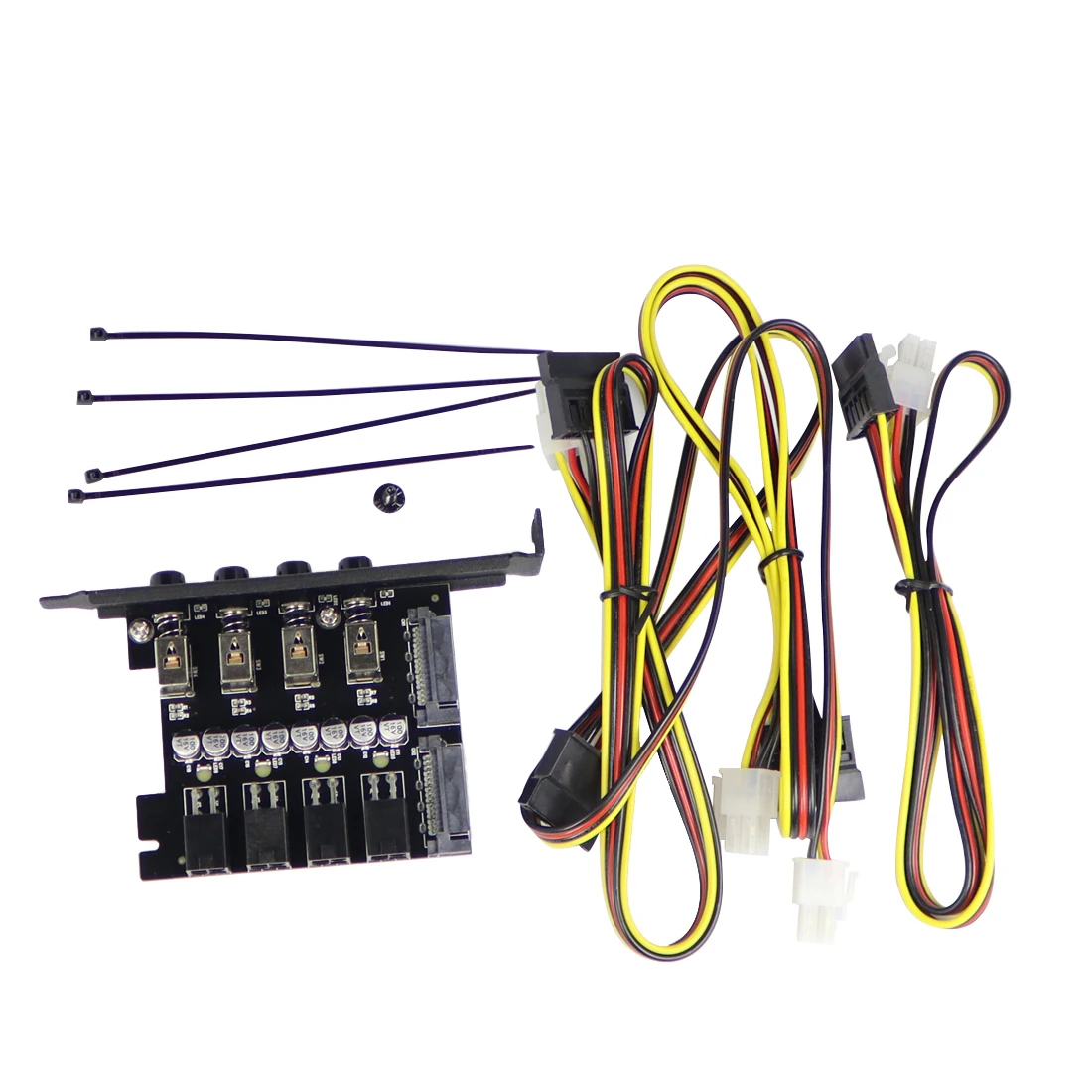 Adaptador SATA de 15 pines, sistema de Control de 4 discos duros, sistema de gestión de Control inteligente, tarjeta de interruptor de alimentación HDD SSD con soporte para PC - imagen 4