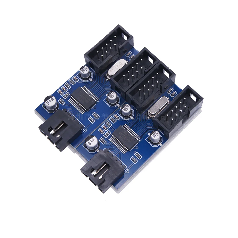 OULLX-placa base divisora de interfaz USB de 9 pines, adaptador de Cable de extensión de 1 a 2 con conectores HUB USB de 1 a 4 para ordenador - imagen 5