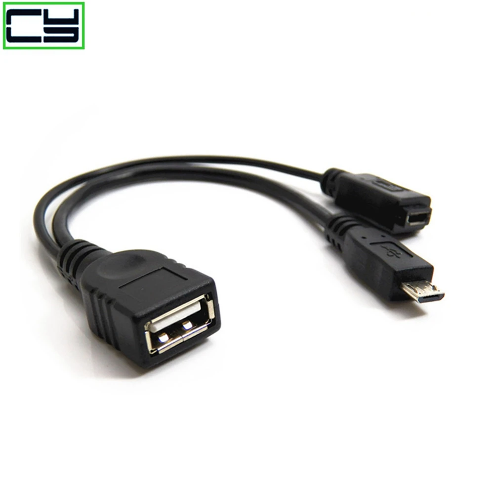 2 en 1 OTG Micro USB Host Power Y Splitter Adaptador USB a cable Micro 5 pines macho hembra - imagen 2