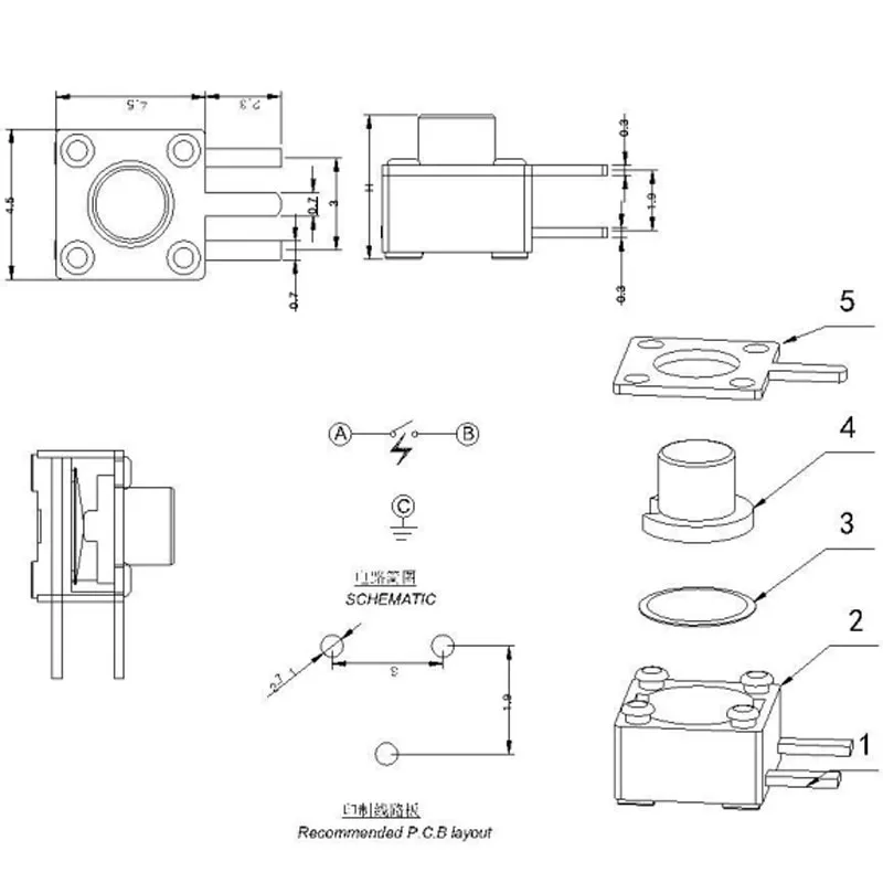 Microinterruptor - Vista del Microinterruptor