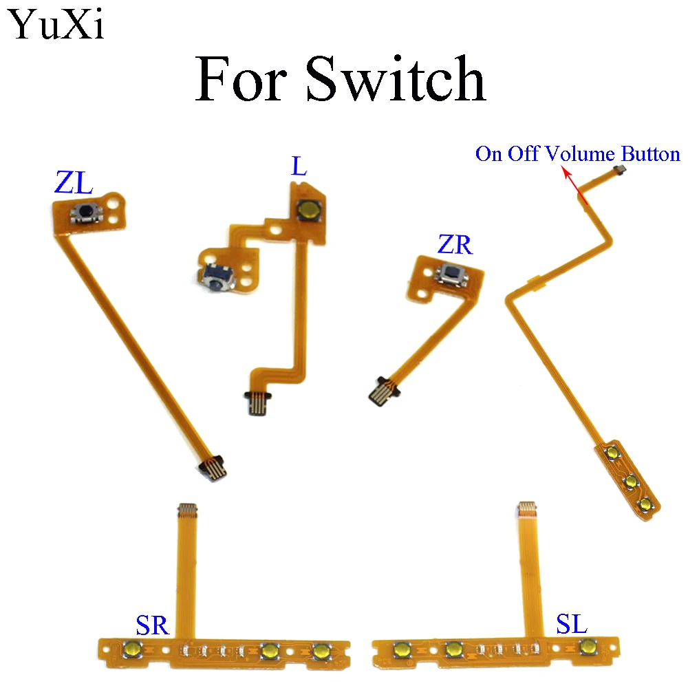 YuXi reemplazo para interruptor Joy-Con, ZR, ZL, L, SL, SR, botón, cinta, Cable flexible para Cable de reparación NS