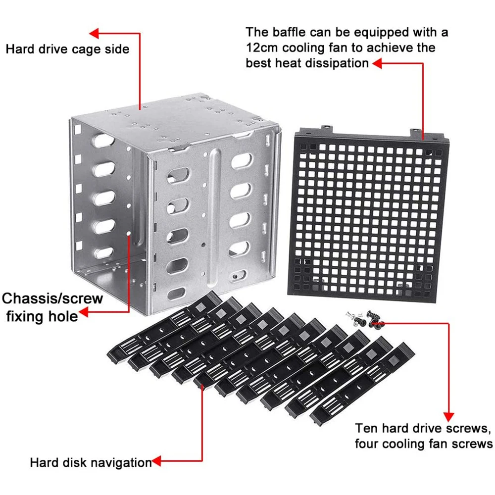 Cajón SATA/SAS 5,25\" para discos 3,5\" con ventilador – Caddy adaptador - imagen 4