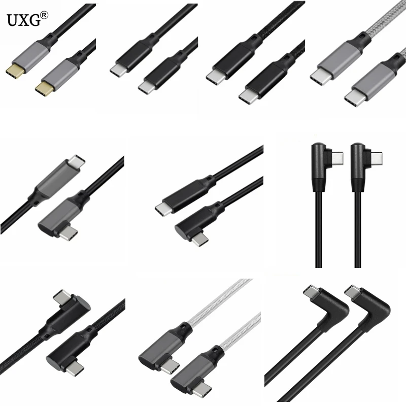 Cable USB C a USB C de 0,2 m-5m, 100W, WOTOBE de largo, 10 pies, USB tipo C 5A E Mark, Cable trenzado de nailon de carga rápida, Compatible con VR