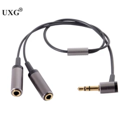Famle Cable Divisor de Audio 3,5 mm en Ángulo para Auriculares