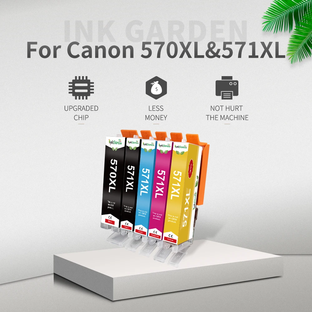 InkGarden 570 571 XL cartucho de tinta 570XL para impresora Canon PGI-570 CLI-571 Compatible con PIXMA MG5700 TS5055 TS9050 TS9055 - imagen 5