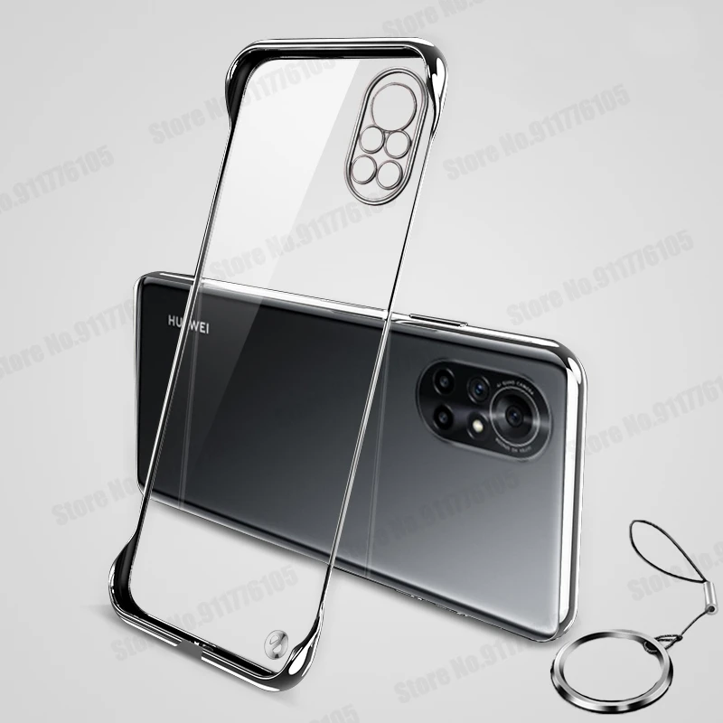 Funda ultrafina transparente sin marco para Huawei Nova 8 7 Pro V40 X10 30 P40 Pro Plus, funda protectora con soporte de anillo de Metal - imagen 2