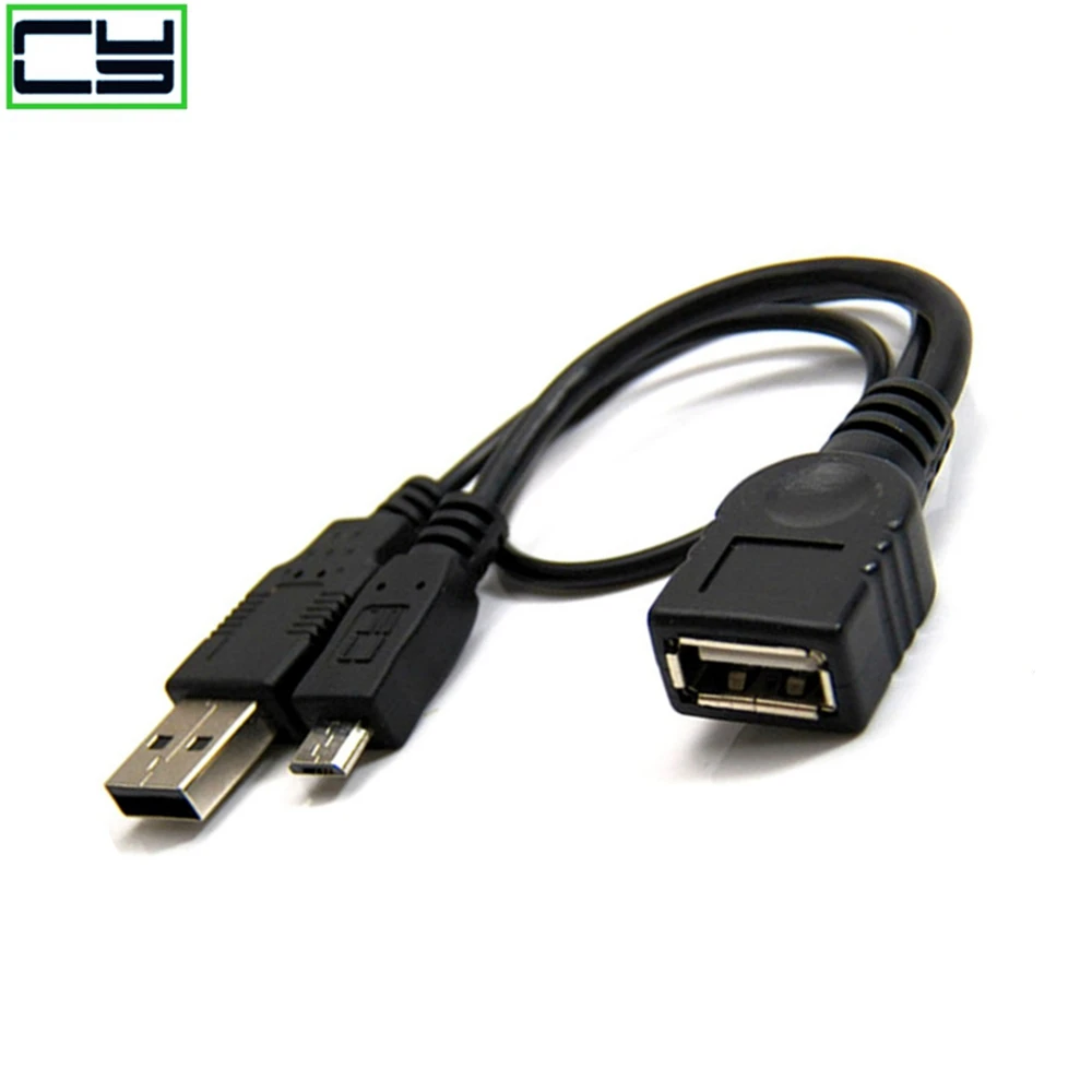 El más nuevo Cable Y divisor de potencia OTG Host Micro USB macho a un Cable adaptador macho y hembra para Cable OTG divisor Y