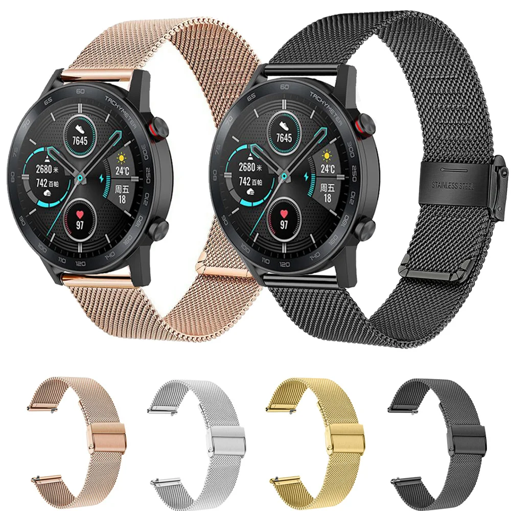 Correa milanesa de 20mm para Garmin Venu SQ 2/Venu2 Plus, correa de muñeca Vivoactive 3 5, pulsera Forerunner 158 55 645 245, correa de reloj musical - imagen 2