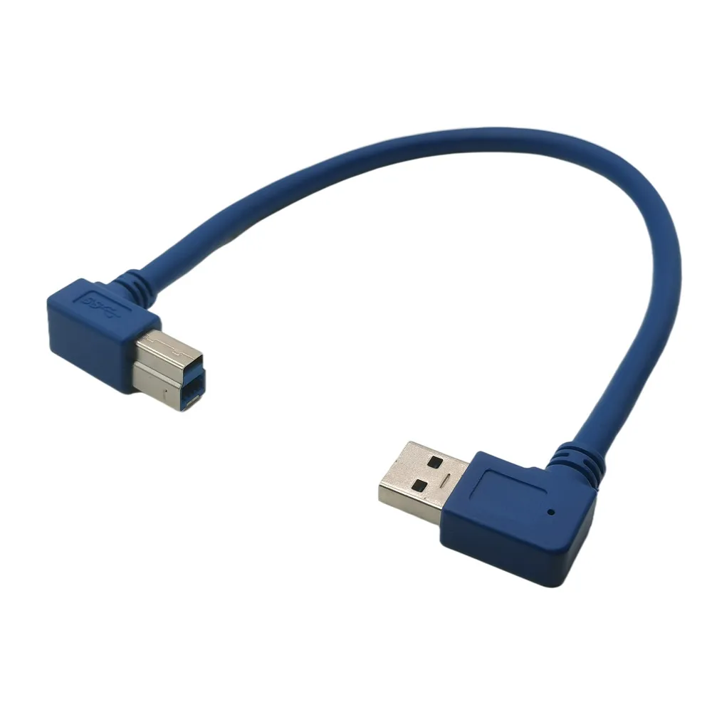 Cable USB 3,0 A macho, ángulo izquierdo/Derecho de 90 grados A USB 3,0 tipo B macho, AM/BM, Cable de impresora de alta velocidad de 0,3 m - imagen 4