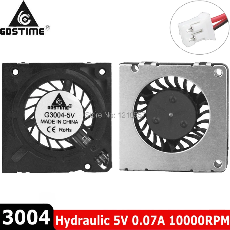 Microsoplador delgado de 30mm, 5V, 2 pines, hidráulico, 30x30x4MM, 3CM, CC, ventilador de refrigeración para impresora 3D, humidificador, Mini proyector, modelo RC, 3004