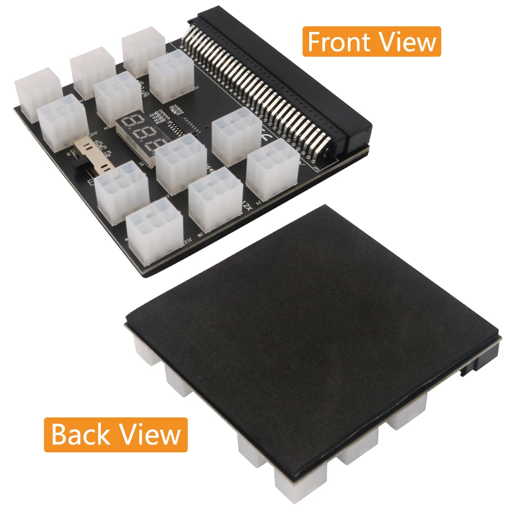 Placa de ruptura, conector de 12 puertos y 6 pines, pantalla LED, módulo de alimentación de 12V para servidor PSU HP 1200W 750W, GPU Miner BTC, fuente de alimentación de minería - imagen 5