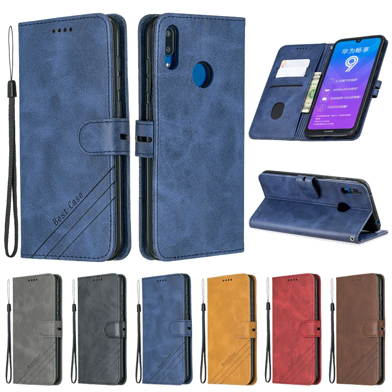 Funda de cuero con tapa para Huawei Y7 2019, carcasa de lujo con billetera magnética para teléfono, Y7 2019 Y 7 Y7 Prime 2019