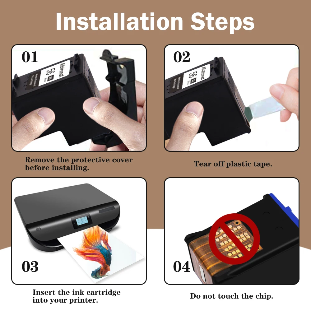 Afotrunat 56XL 57XL Cartuchos de Tinta Replacement para HP 56 57 XL para Impresoras HP DeskJet 450ci 5150 5550, 4212 4215 - imagen 4