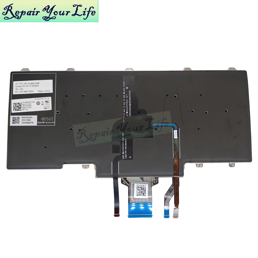 UK/GB PT-BR Brasil teclado retroiluminado para Dell Latitude 3340 E5450 E7480 E7470 E7450 0W24RK 08NC1K Notebook PC teclados retroiluminación - imagen 3