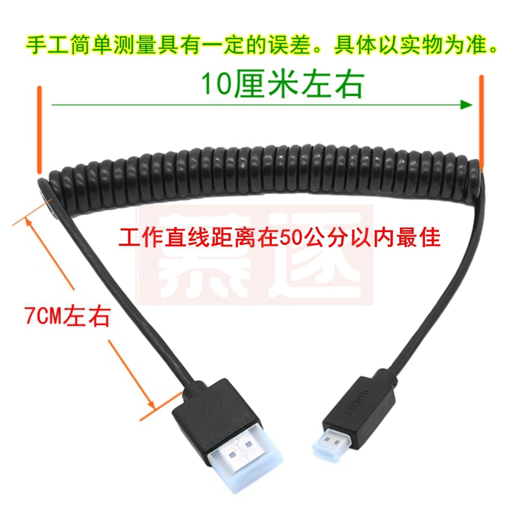 Cable Mini-HD-a espiral 4k con diámetro exterior de 3,0mm, HD-2.0 a Micro HD, compatible con resorte elástico, Cables finos flexibles 2k 4k Hd @ 60hz - imagen 5