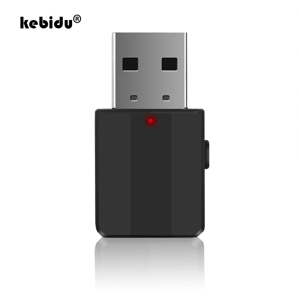 Kebidu-adaptador transmisor Bluetooth 5,0, receptor de TV, 2 en 1, USB, adaptadores inalámbricos para PC, Kit de coche + interruptor de botón