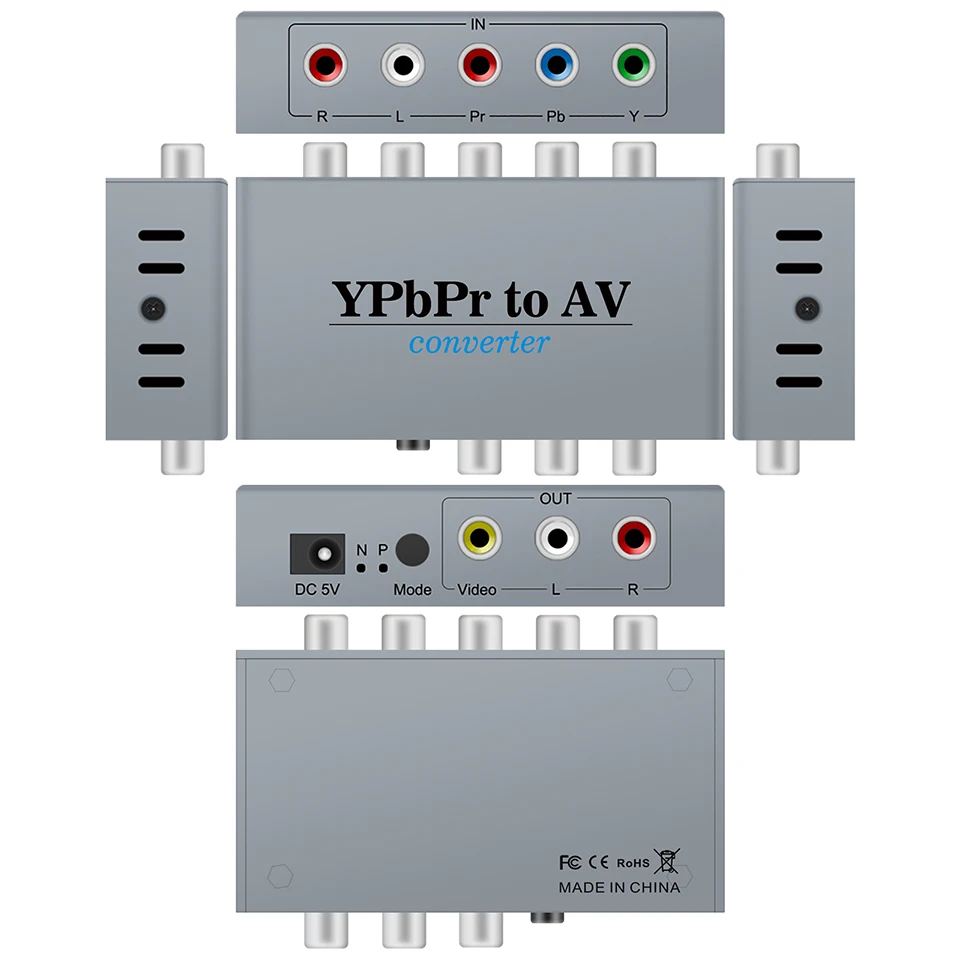 YPbPr-Convertidor de componentes a CVBS, dispositivo de 5 RCA a 3 RCA, compatible con conversión de Audio y vídeo de 1080P, TV de 1080P - imagen 5