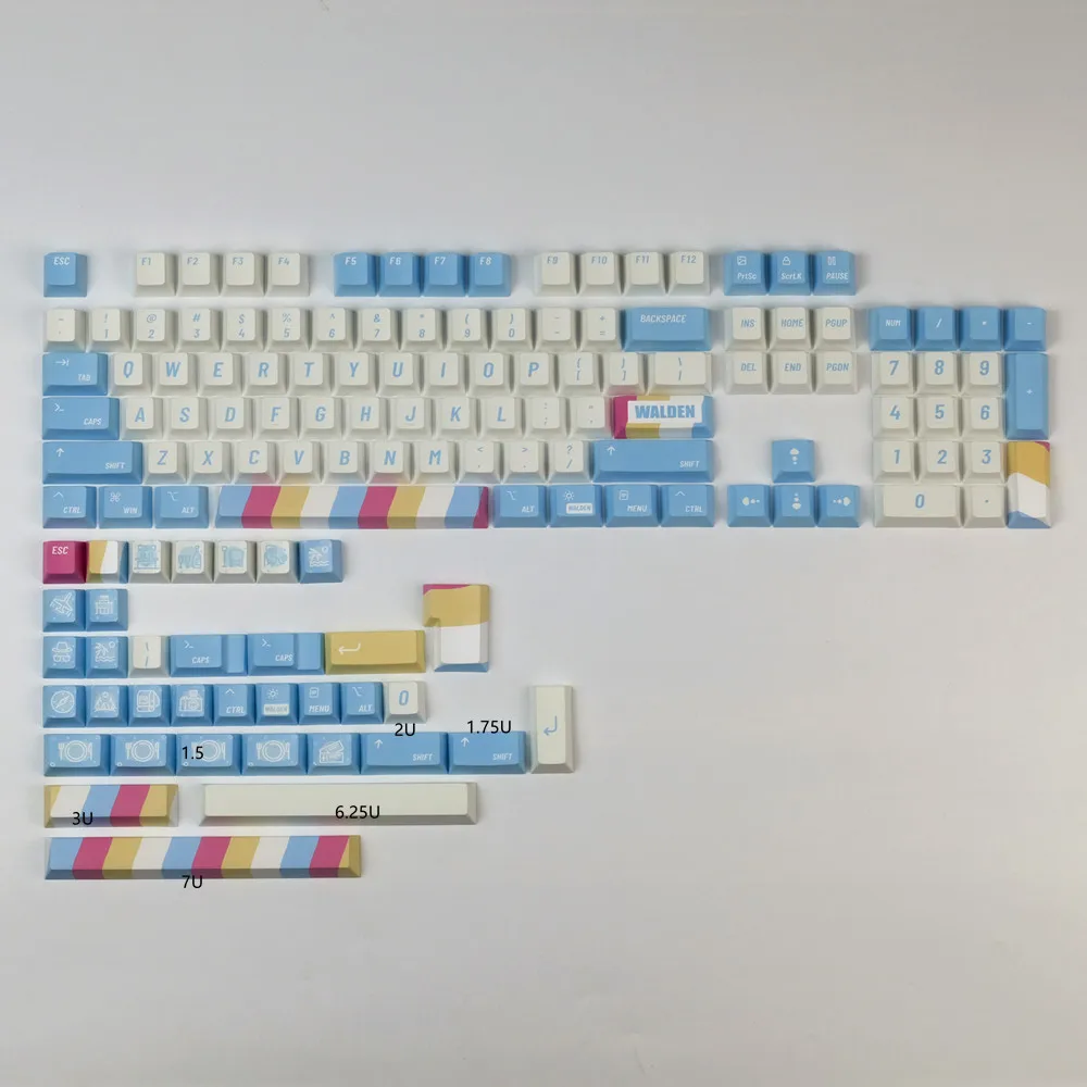 142 teclas Walden Keycap Cherry Profile ANSI Layout ISO Enter PBT teclas completas DYE-Subbed 3U 6.25U 7U barra espaciadora 1.75U 2U teclas de cambio - imagen 2