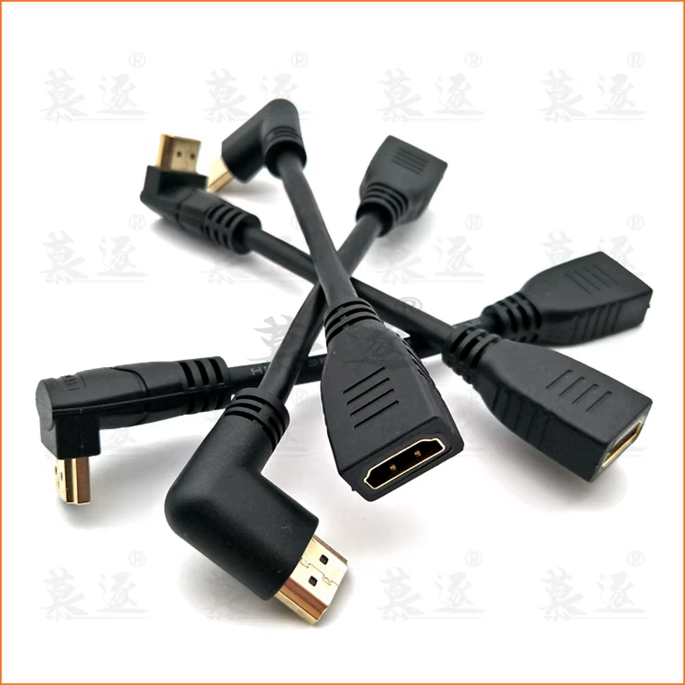 Cable de extensión de codo en ángulo recto de 90 grados, cable compatible con HD, extensor macho a hembra 2K * 4K @ 60HZ Ultra HD 3D 1080P Ethernet - imagen 5