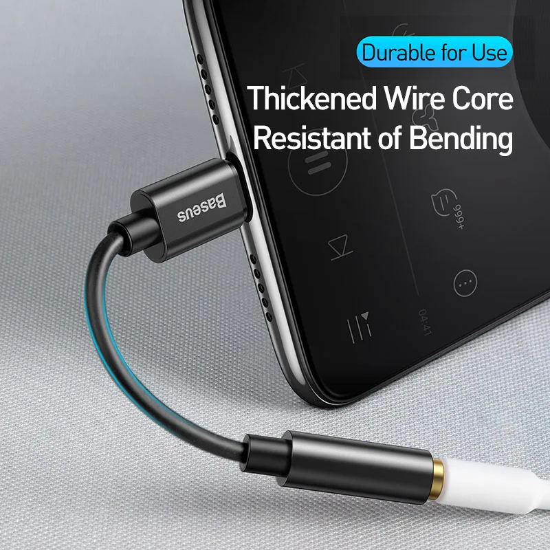 Baseus tipo C a 3,5 Jack auriculares USB-C tipo C a 3,5mm adaptador auxiliar para auriculares Cable de Audio para Huawei P40 P30 Pro Xiaomi 10 9 - imagen 3