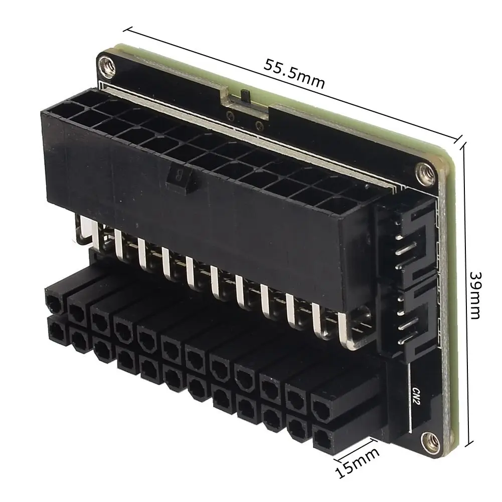 RGB LED ATX 24 pines macho a hembra adaptador de corriente de 90 grados para suministro de placa base de PC de escritorio - imagen 2