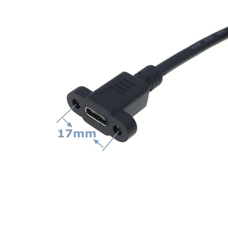 Cable Extensión USB C 1m Montaje Panel - Detalle del conector macho
