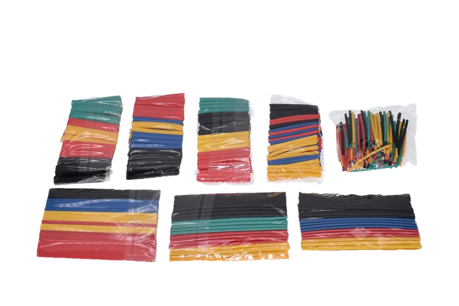328 unids/set manguito envoltura de alambre kits de tubos de Cable eléctrico de coche tubo termorretráctil poliolefina 8 tamaños colores mezclados - imagen 3
