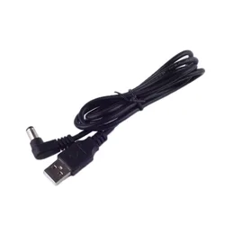 Conector DC 5,5x2,1mm Angular L Macho USB - Negro