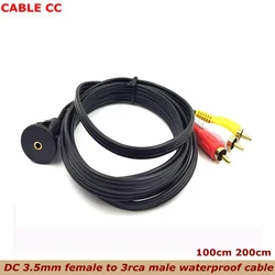 Cable audio impermeable DC 3,5mm a 3 RCA coche barco