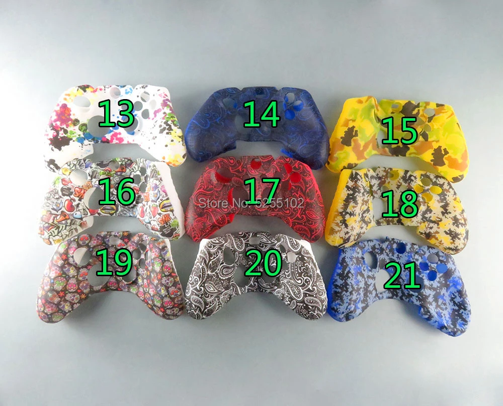 Funda protectora de silicona para XBox One, Protector de controlador, impresión por transferencia de agua, cubierta de camuflaje, tapas de agarre, 15 Uds. - imagen 3
