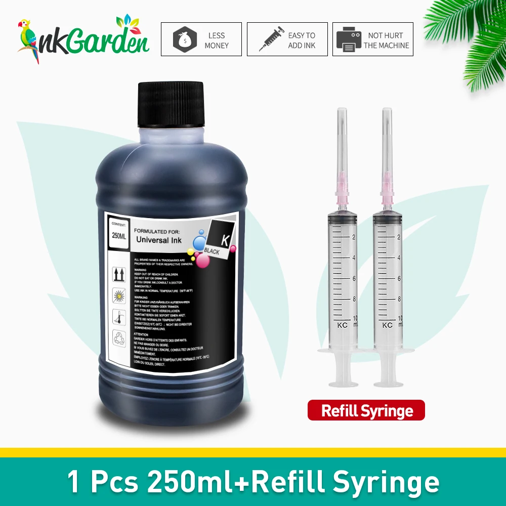 Kit de recarga de tinte de tinta Universal de 250ML para cartucho Canon HP Epson 301 302 304 305 664 604 CISS Ecltank 104 Compatible con todas las impresoras - imagen 2