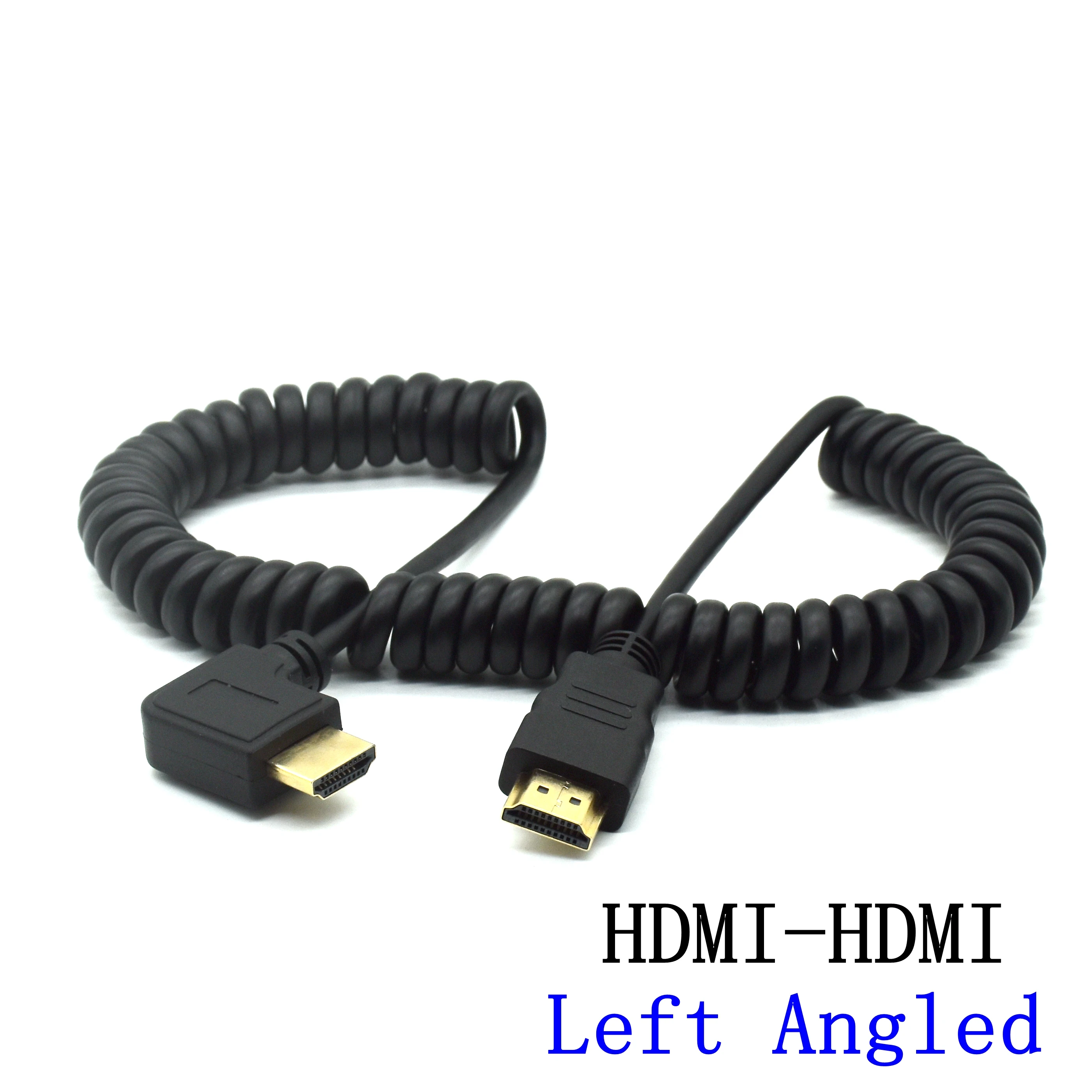 Resorte en espiral elástico HDMI macho a macho V1.4 1080P 3D, rizo de cobre puro Flexible, compatible con HDMI, Cable en ángulo izquierdo y derecho - imagen 4