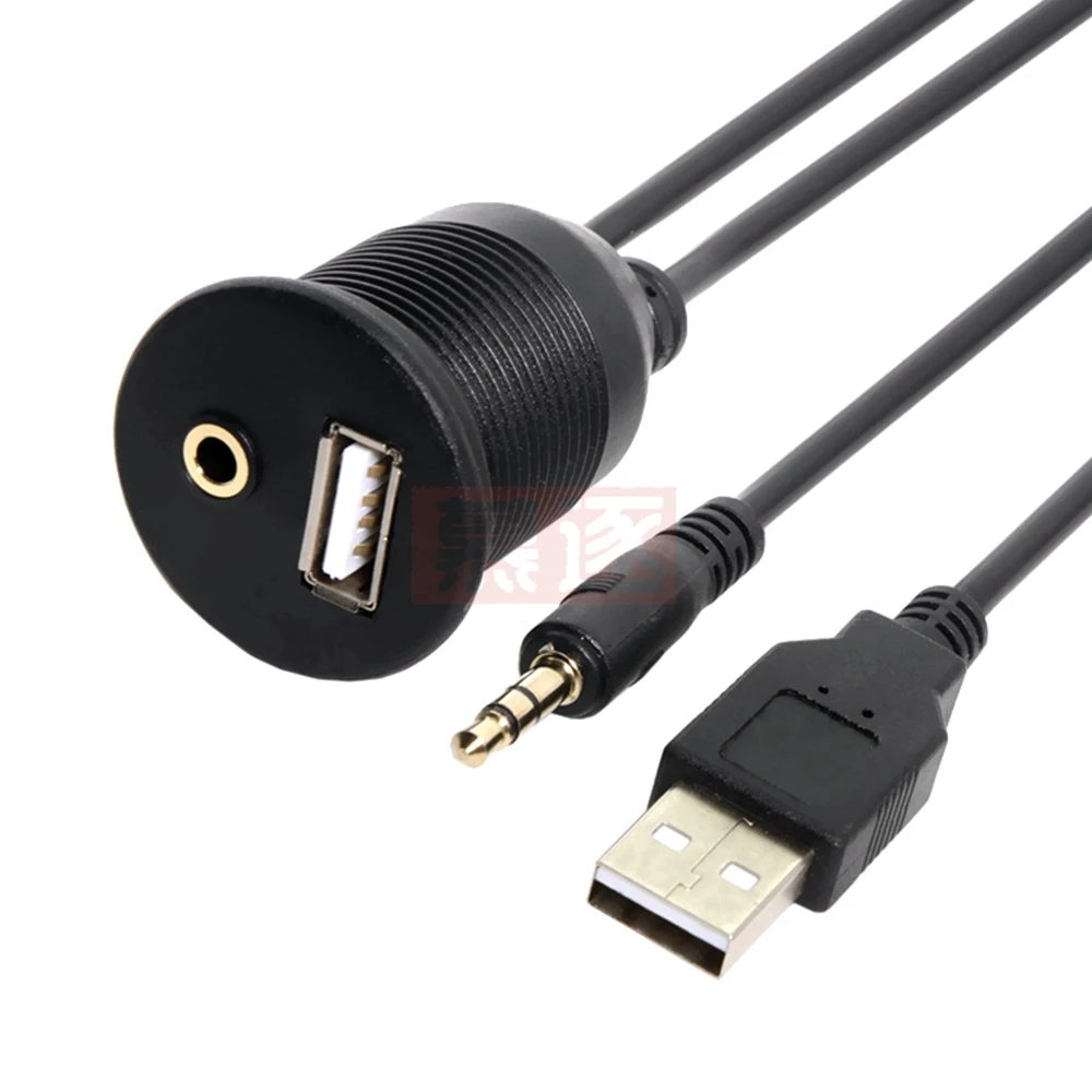 Cable de extensión USB para salpicadero de coche, Cable de plomo macho a hembra, 1m, 2,0mm, 3,5mm - imagen 4