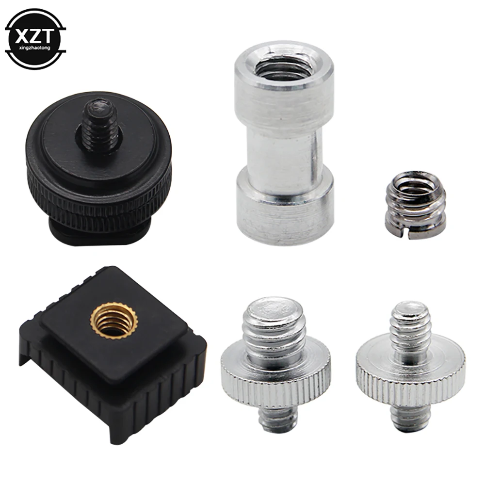 Tornillo de cámara de 1/4 y 3/8 pulgadas, convertidor de tornillos roscados, adaptador de montaje de zapata caliente a 1/4 juegos para cámara, 22 Uds. - imagen 4