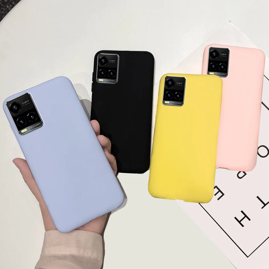 Funda de Color caramelo para Vivo Y21 Y21s 2021, Funda de teléfono de silicona suave TPU, Funda trasera delgada para Vivo Y33s V2109, Funda VivoY21 Y 21 - imagen 4