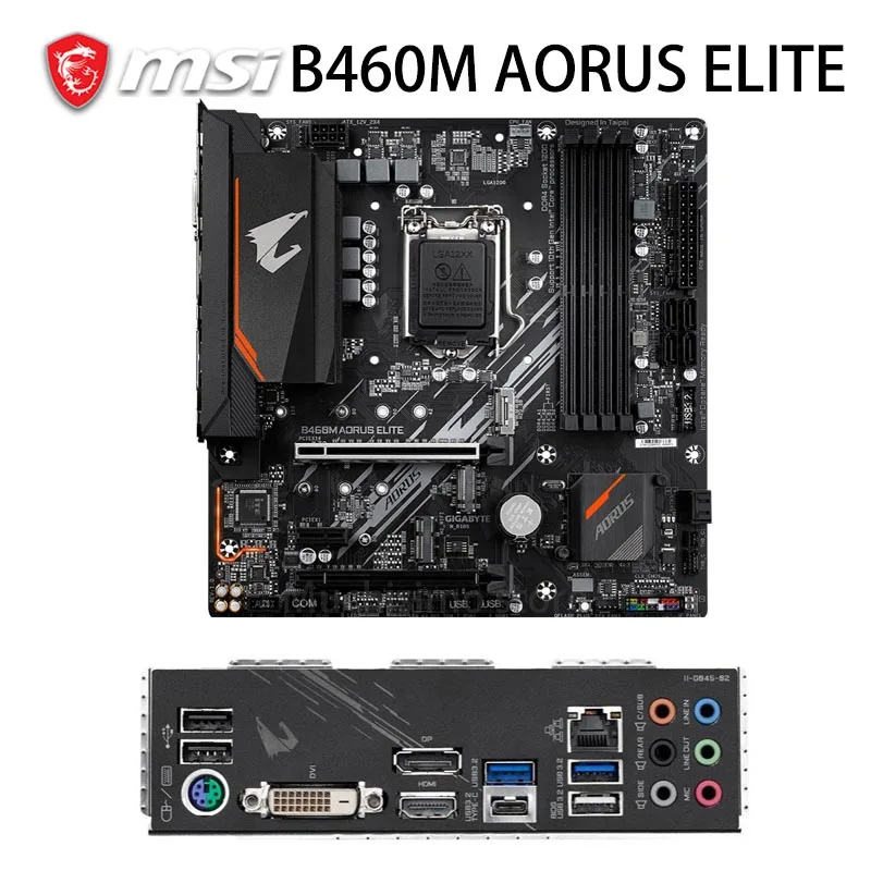Gigabyte-Conjunto de placa base B460M AORUS ELITE + CPU, Intel Core i3 10100F, LGA 1200, DDR4, 128GB, DDR4, PCI-E, 3,0 M.2, 3,6 GHz, ATX, nuevo - imagen 4
