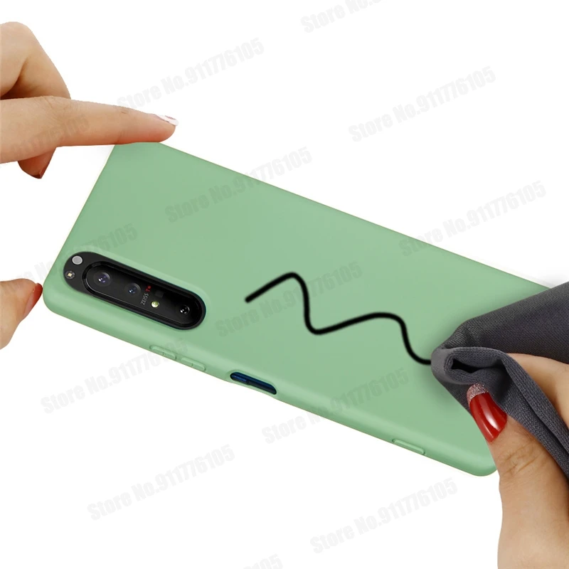 Funda protectora completa de silicona líquida para Sony Xperia 5 10 1 ii, funda mate de goma de Gel suave para Xperia 1 10 5 IV, funda a prueba de golpes - imagen 4