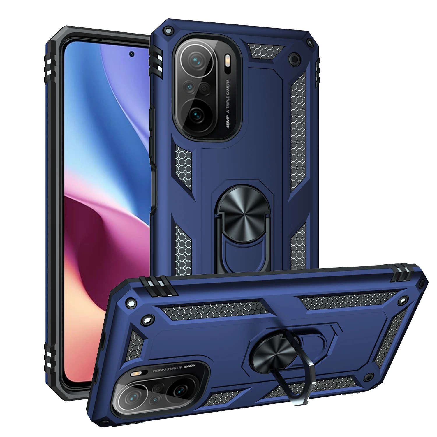 Funda rígida para Xiaomi POCO F3 M3, carcasa con anillo de soporte, armadura a prueba de golpes, carcasa trasera protectora para xiaomi pcco x3 NfC X3 Pro