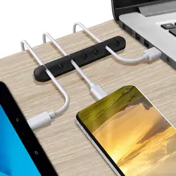 Organizador Cables Silicona - Clips Gestión Escritorio