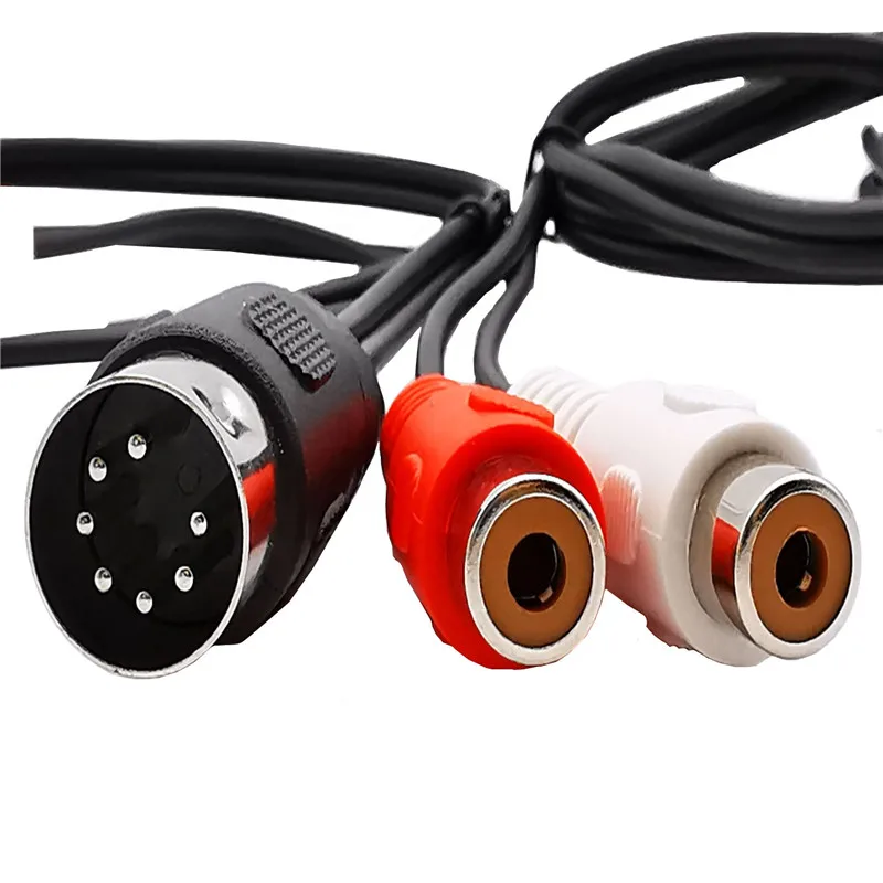 Cable de audio MIDI de 7 pines DIN macho a 2 enchufes RCA duales hembra 0,5 m 1,0 m 1,5 m