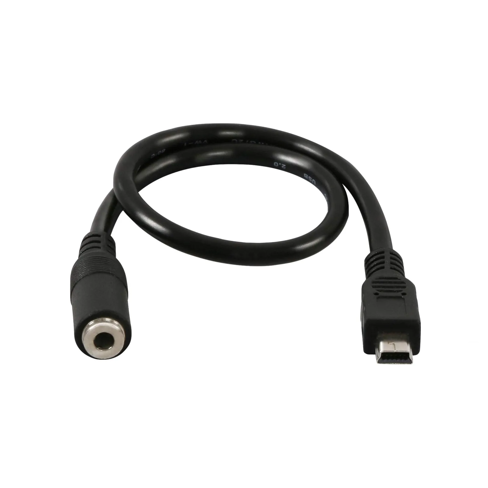 1 unidad USB Mini 5 pines macho a conector hembra de 3,5mm AUX Audio sincronización conector de auriculares Cable 1 pies/30cm 50cm