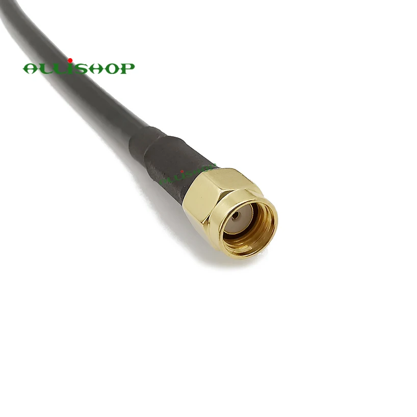 RP SMA macho a RP SMA macho antena Wifi conector coaxial 50ohm RG58 Cable conector SMA de enchufe 1M 3M 5M 8M 10M 12M 15M - imagen 2