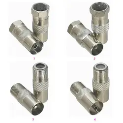 Adaptador Coaxial F TV a IEC PAL DVB-T - Conector Macho/Hembra 50 Ohm